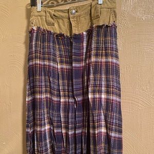 Flanneled and corduroy Button up skirt